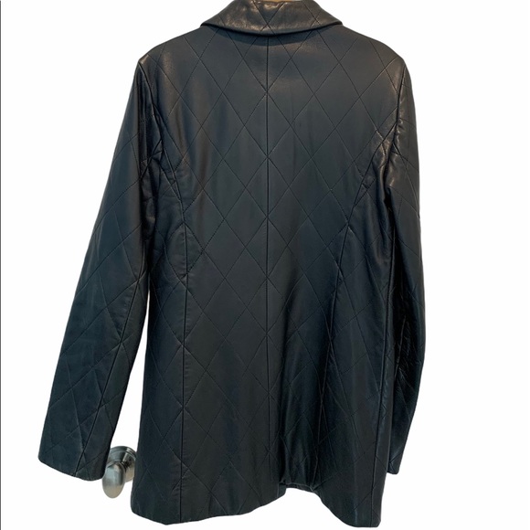 BURBERRY Vintage Quilted Leather Blazer Jacket - Picture 2 of 10